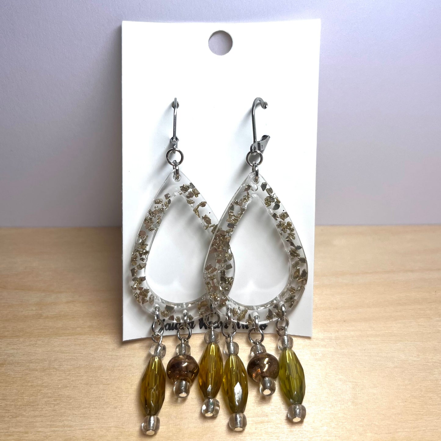 Golden Goddess Beaded Dangle Earrings