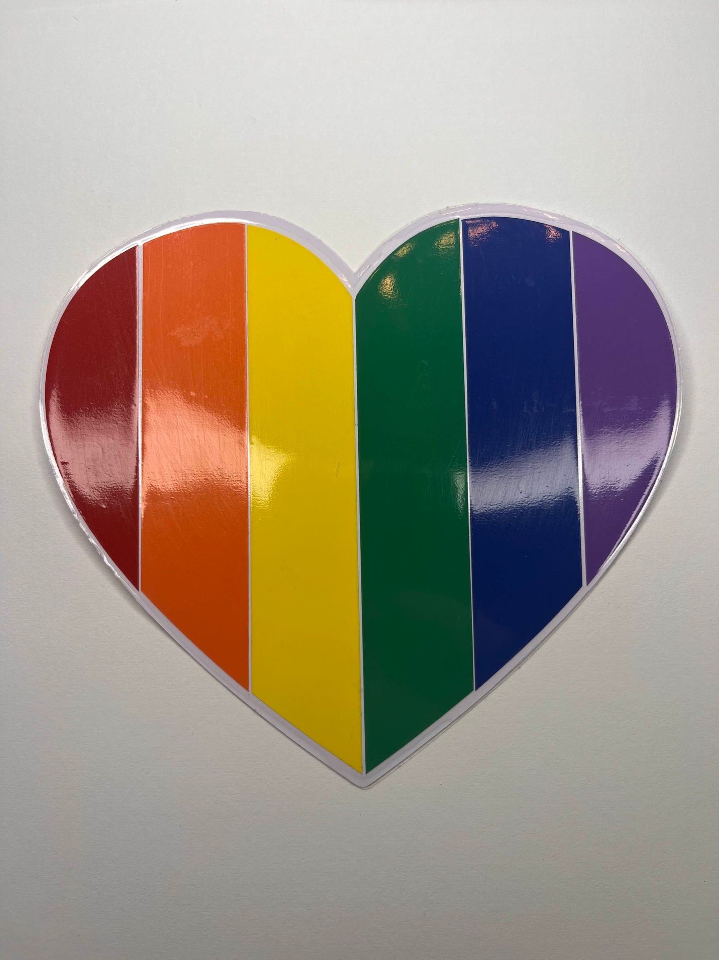 Vinyl Decal Rainbow Striped Heart