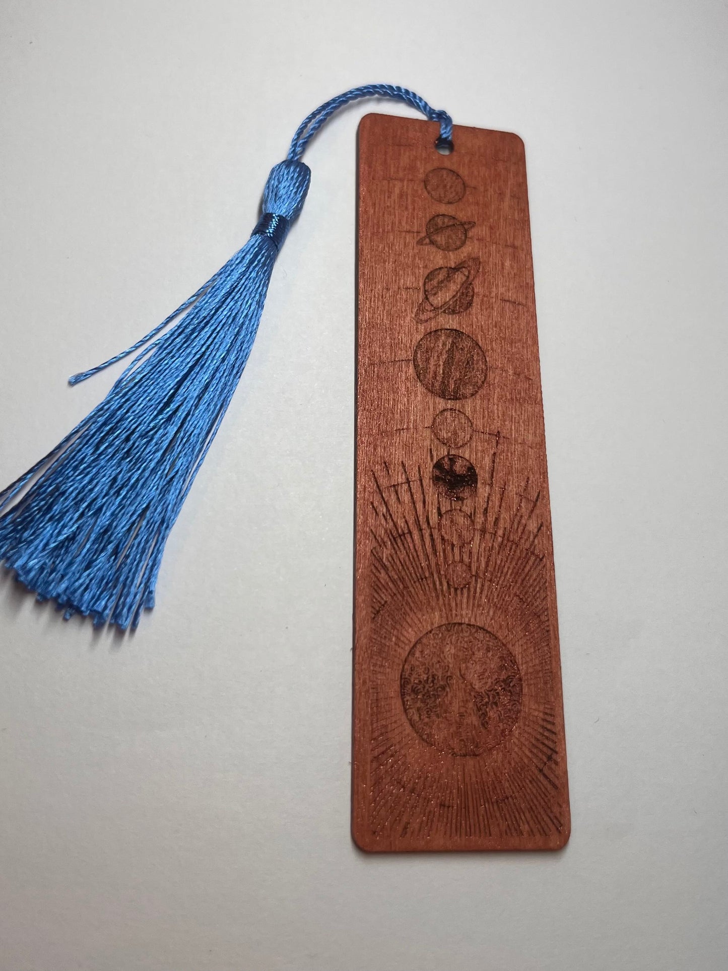 Planets Engraved Wooden Bookmark