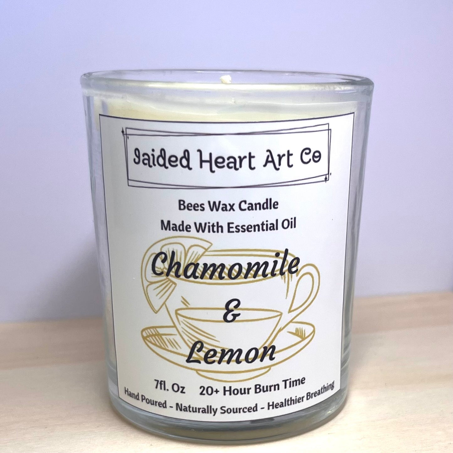 Chamomile & Lemon Natural Bees Wax Candle