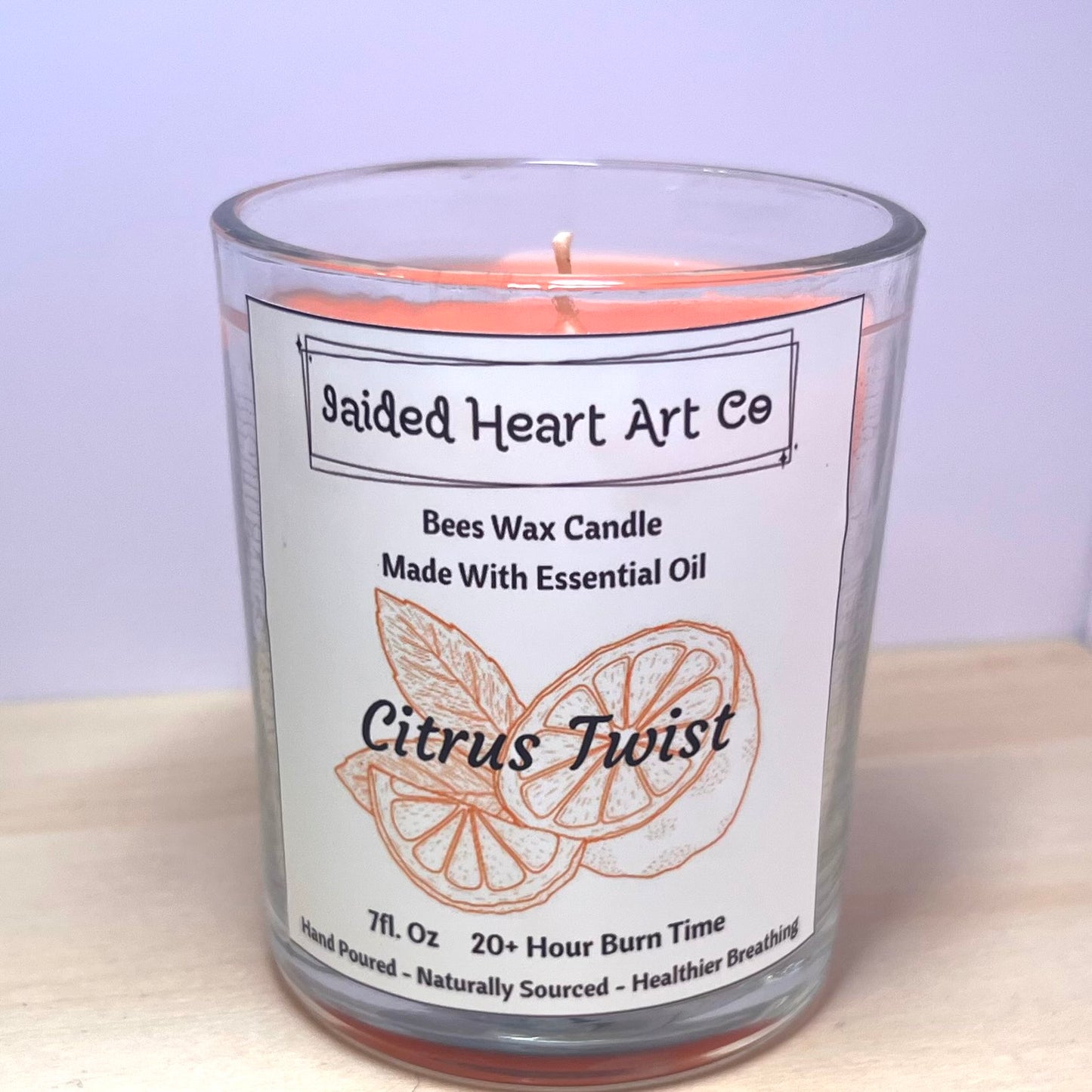 Citrus Twist Natural Bees Wax Candle