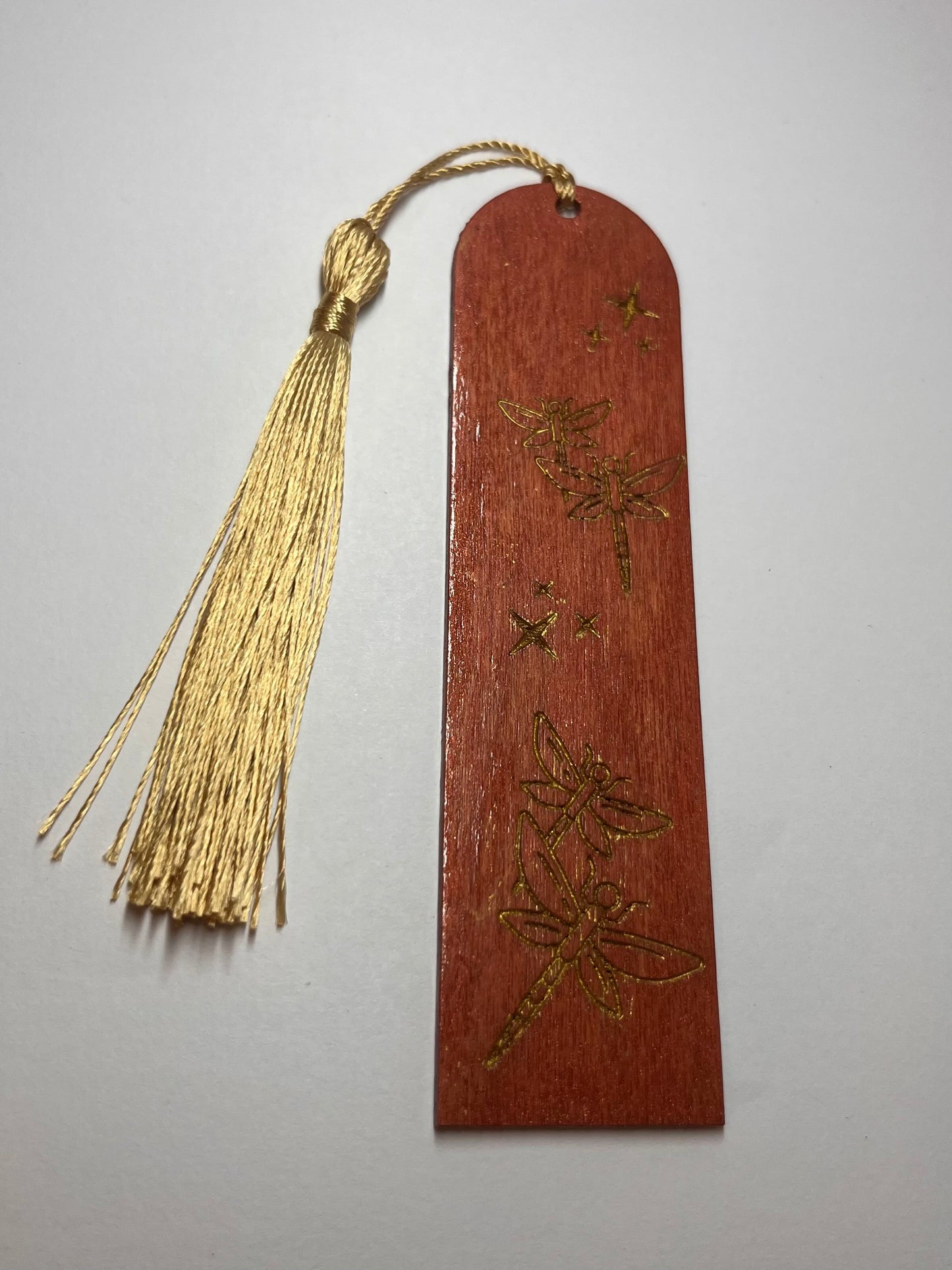 Dragonflies Engraved Wooden Bookmark