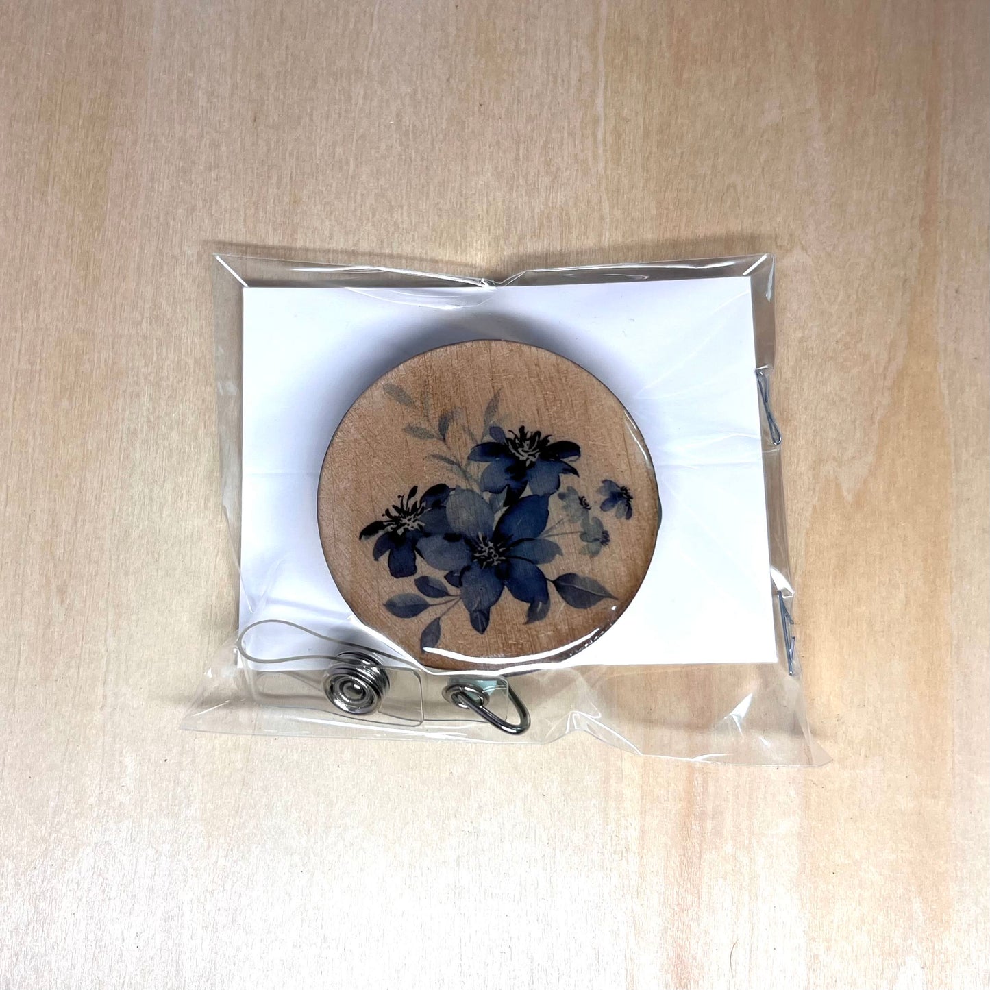 Blue Flowers Badge Reel