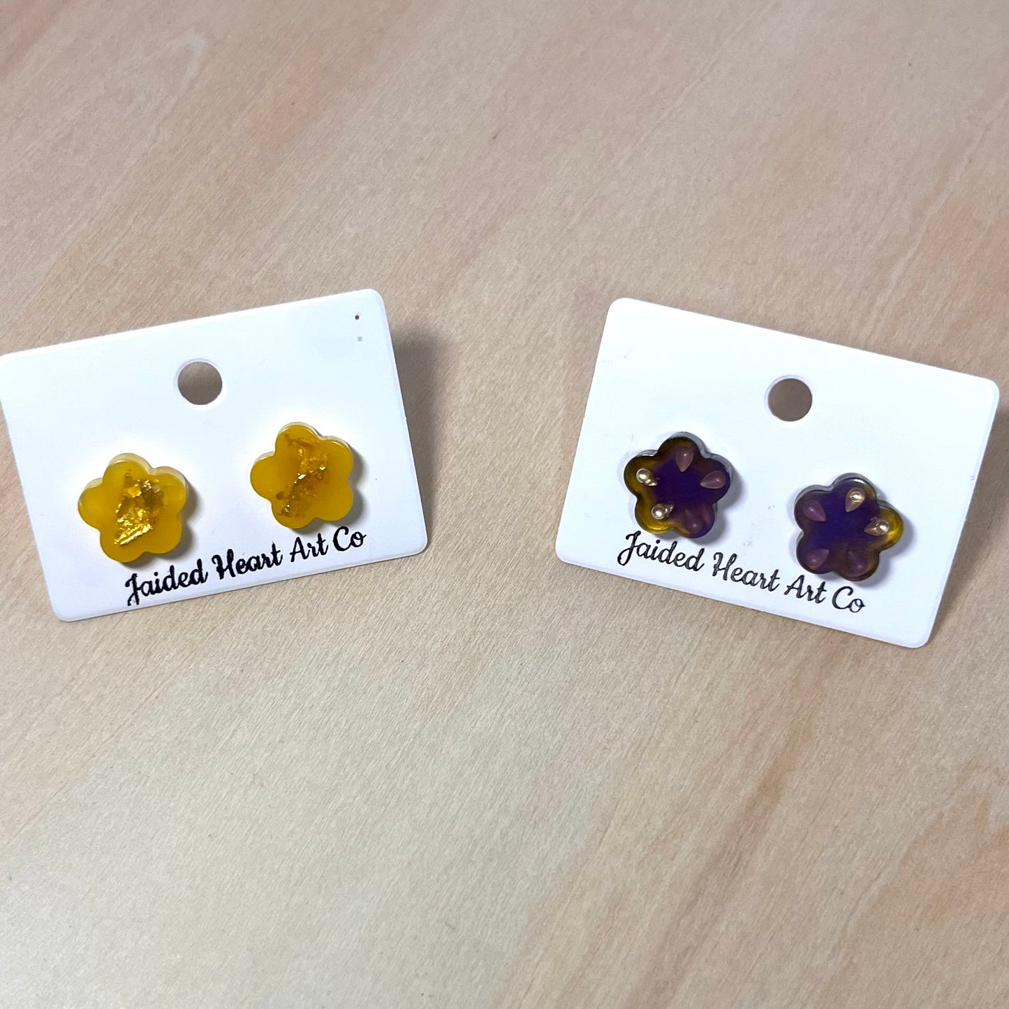 Flower Shaped Stud Earrings Hypoallergenic Stainless Steel