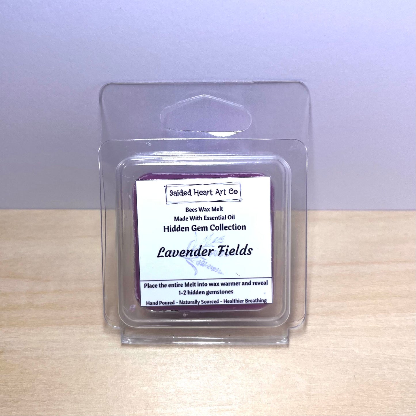 Lavender Fields Natural Bees Wax Melt Hidden Gemstones Collection