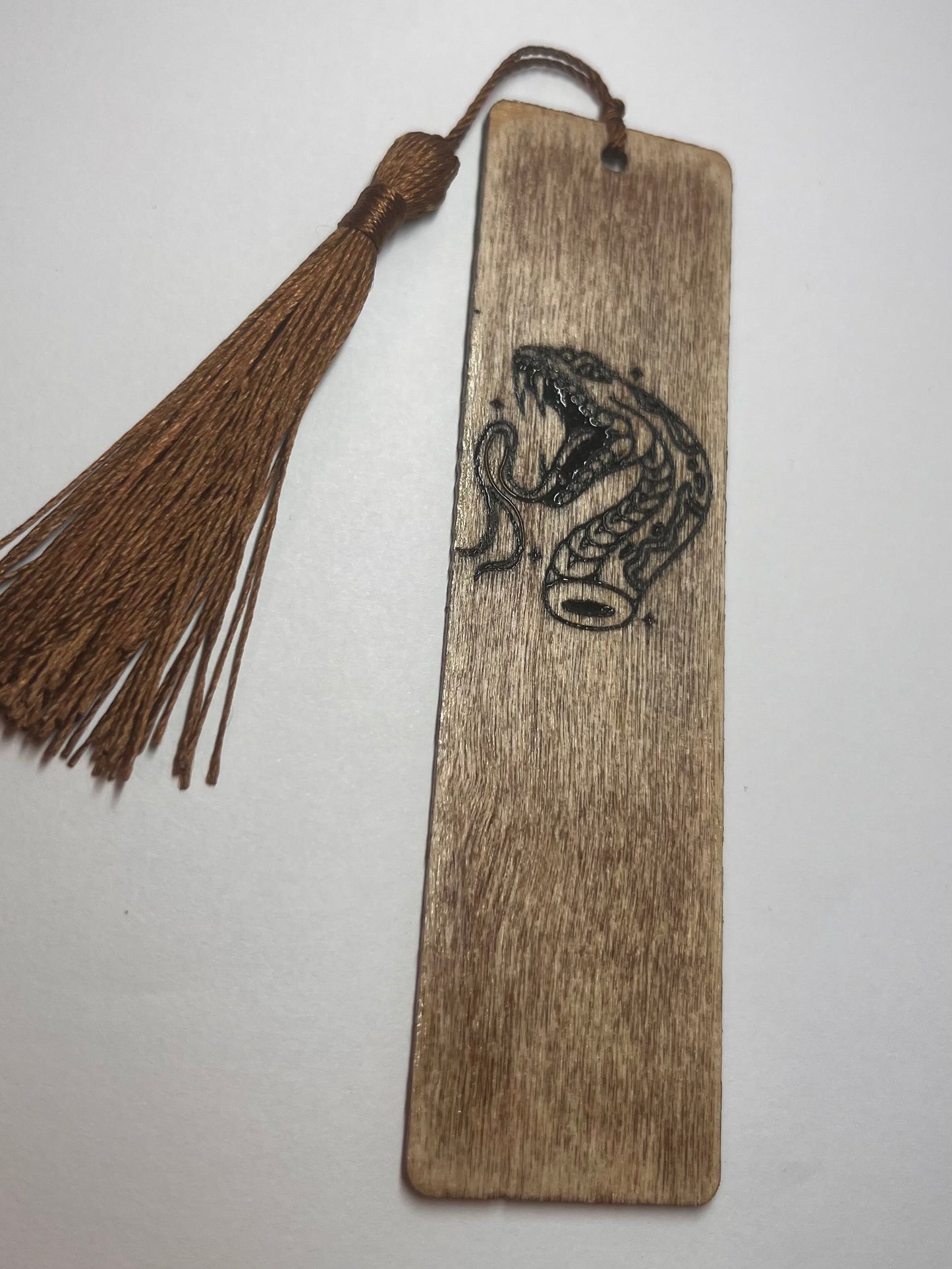 Traditional Snake Head Engraved Wooden Bookmark