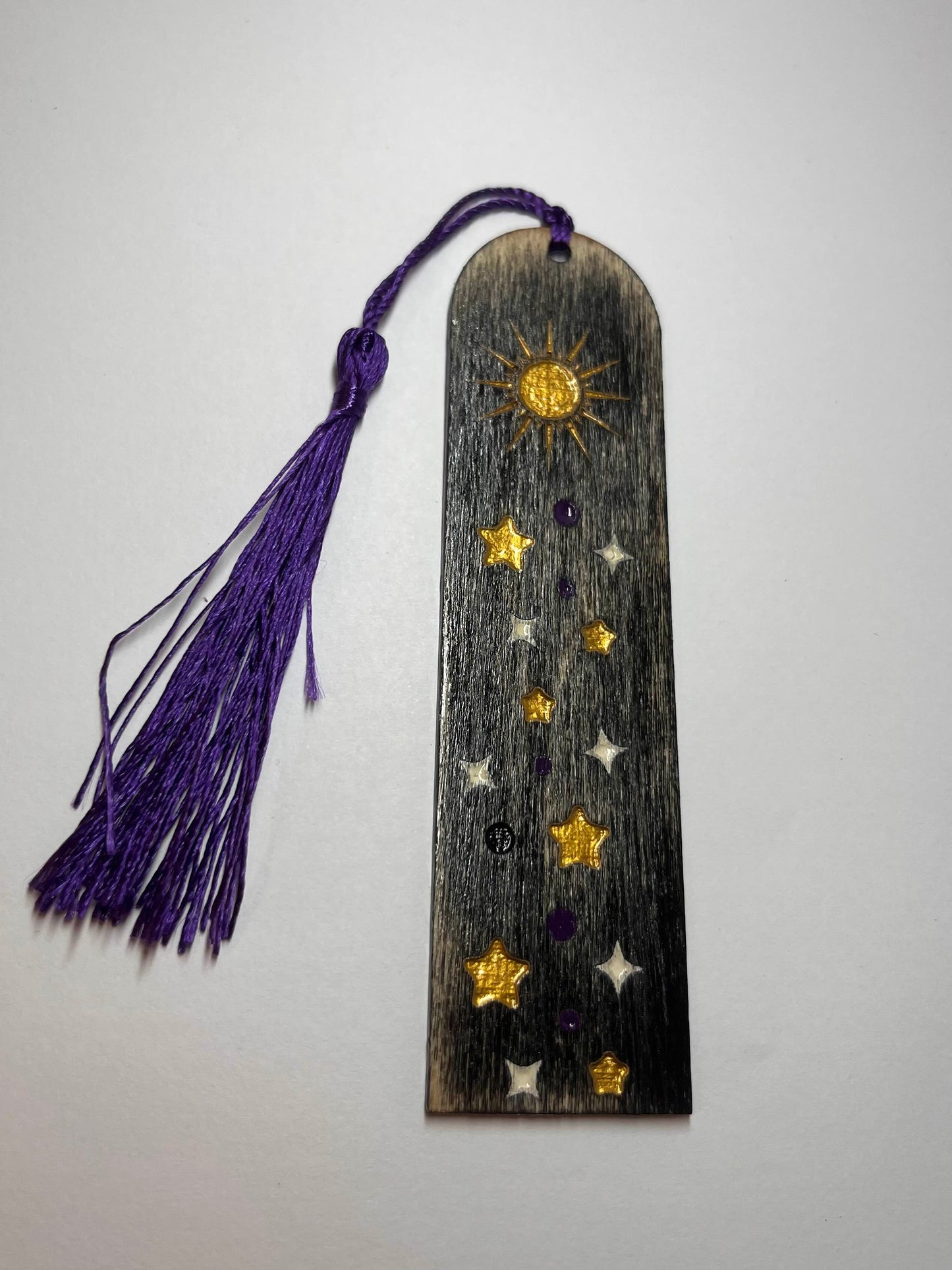 Sun & Stars Engraved Wooden Bookmark