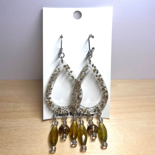 Golden Goddess Beaded Dangle Earrings