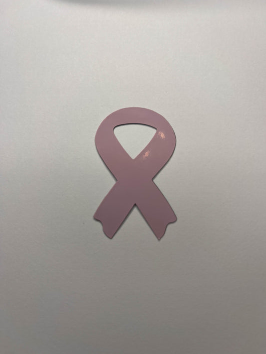Vinyl Decal Awareness Ribbon- Holographic Rainbow / Pink