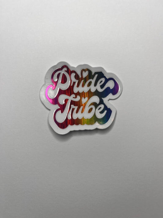 Vinyl Decal Pride Tribe- Holographic Rainbow / Black