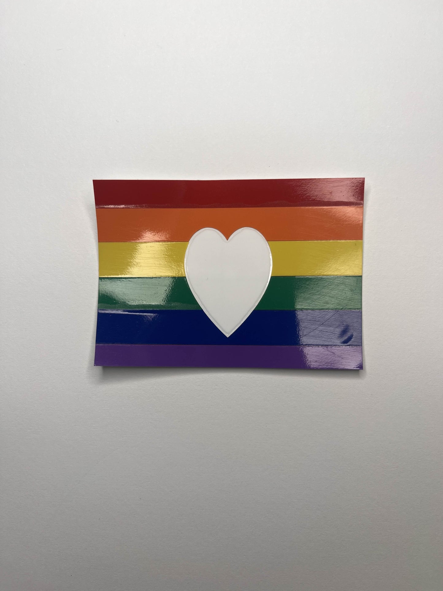 Vinyl Decal Rainbow Striped Heart Flag