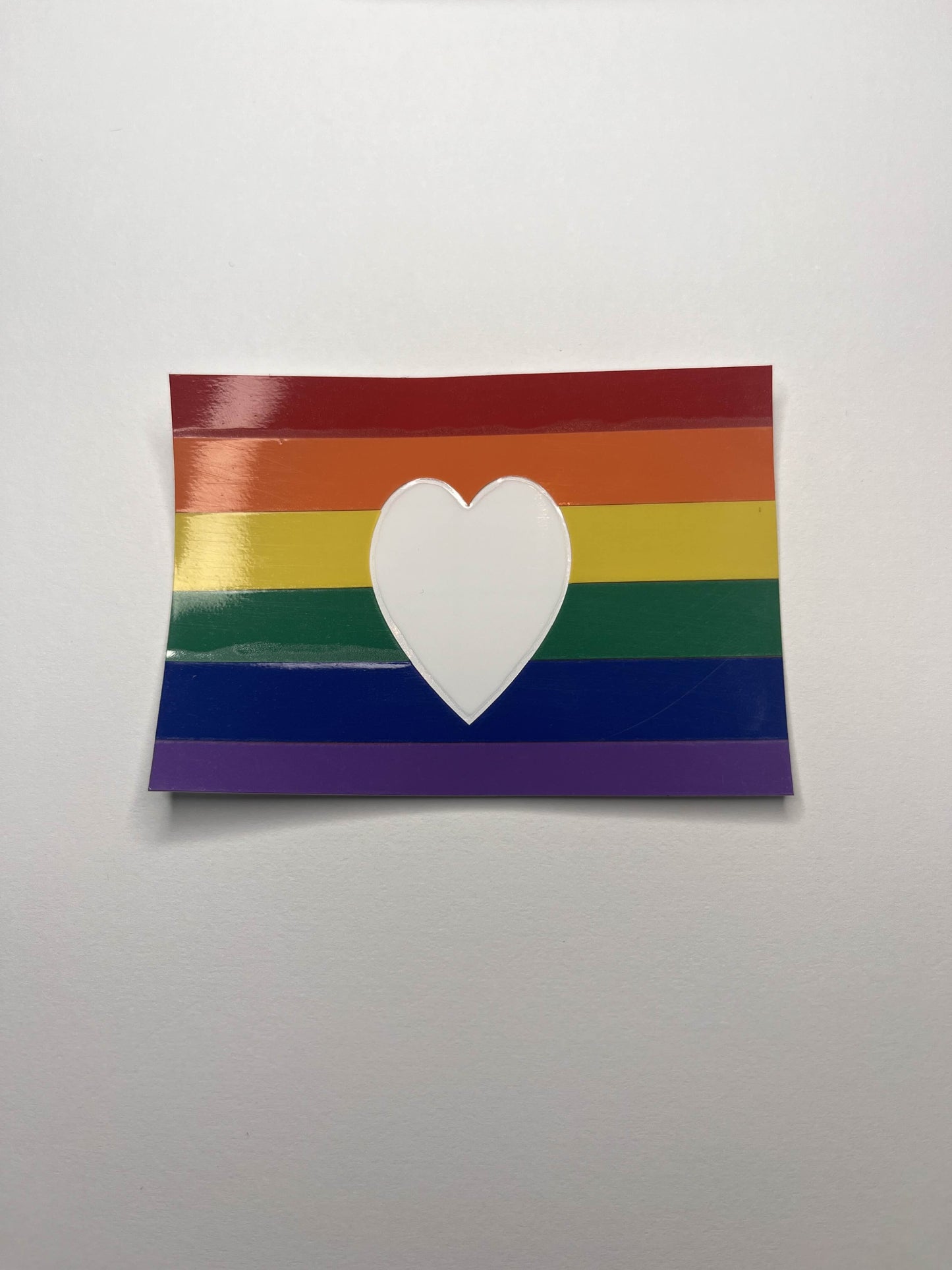 Vinyl Decal Rainbow Striped Heart Flag