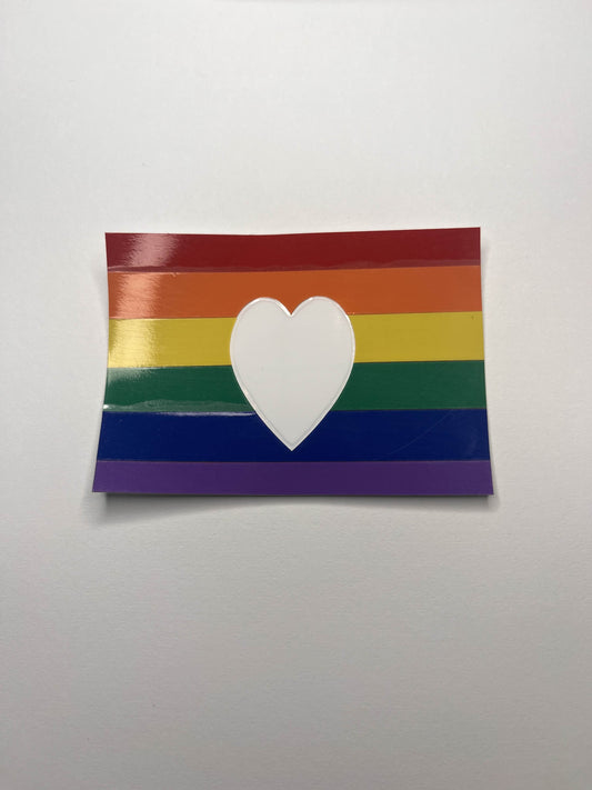 Vinyl Decal Rainbow Striped Heart Flag