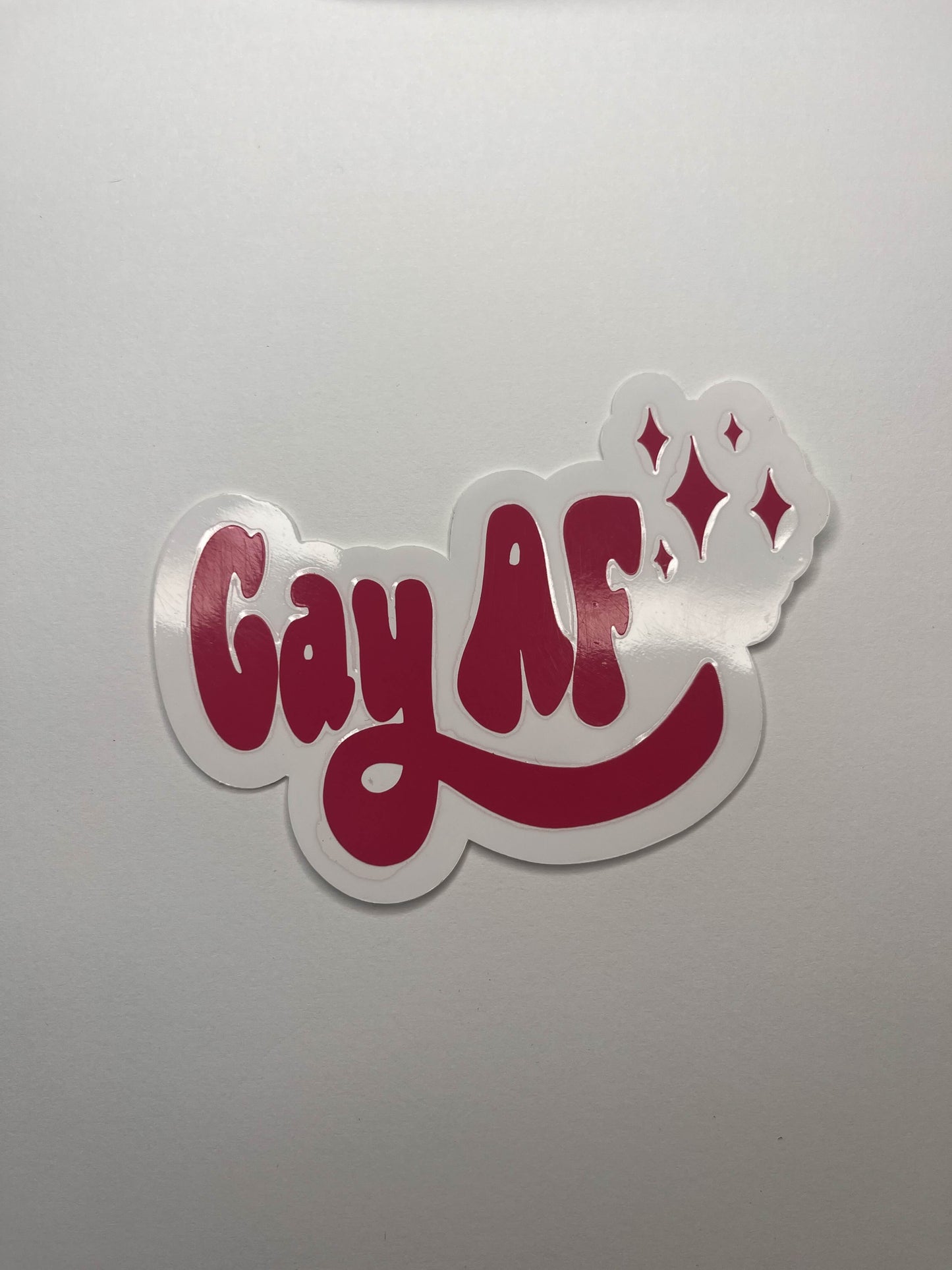 Vinyl Decal Gay Af- Holographic Rainbow / Hot Pink