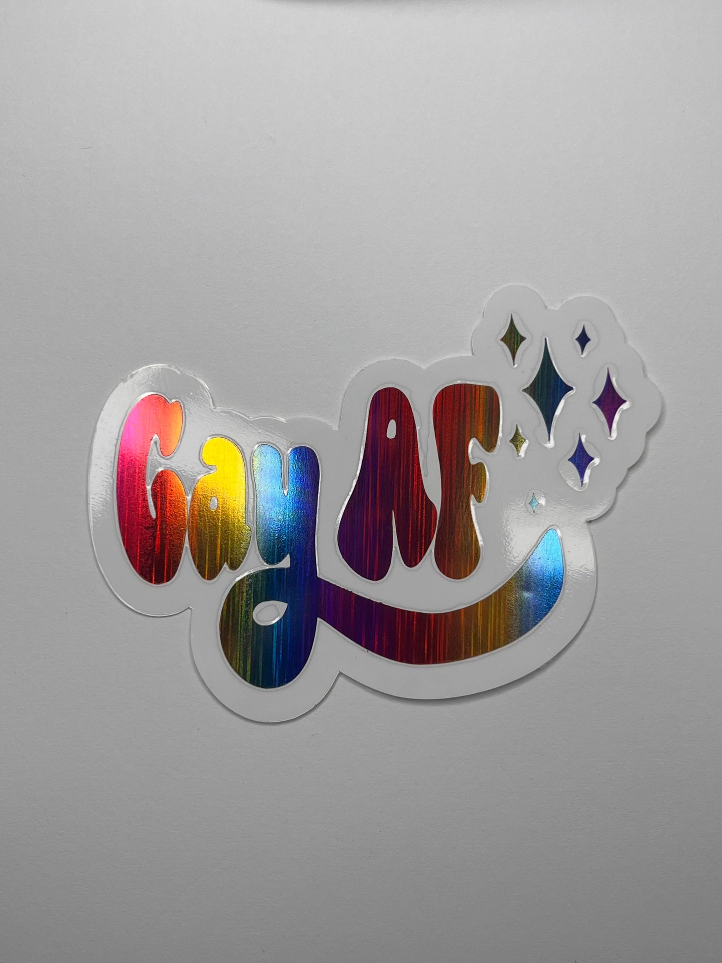 Vinyl Decal Gay Af- Holographic Rainbow / Hot Pink