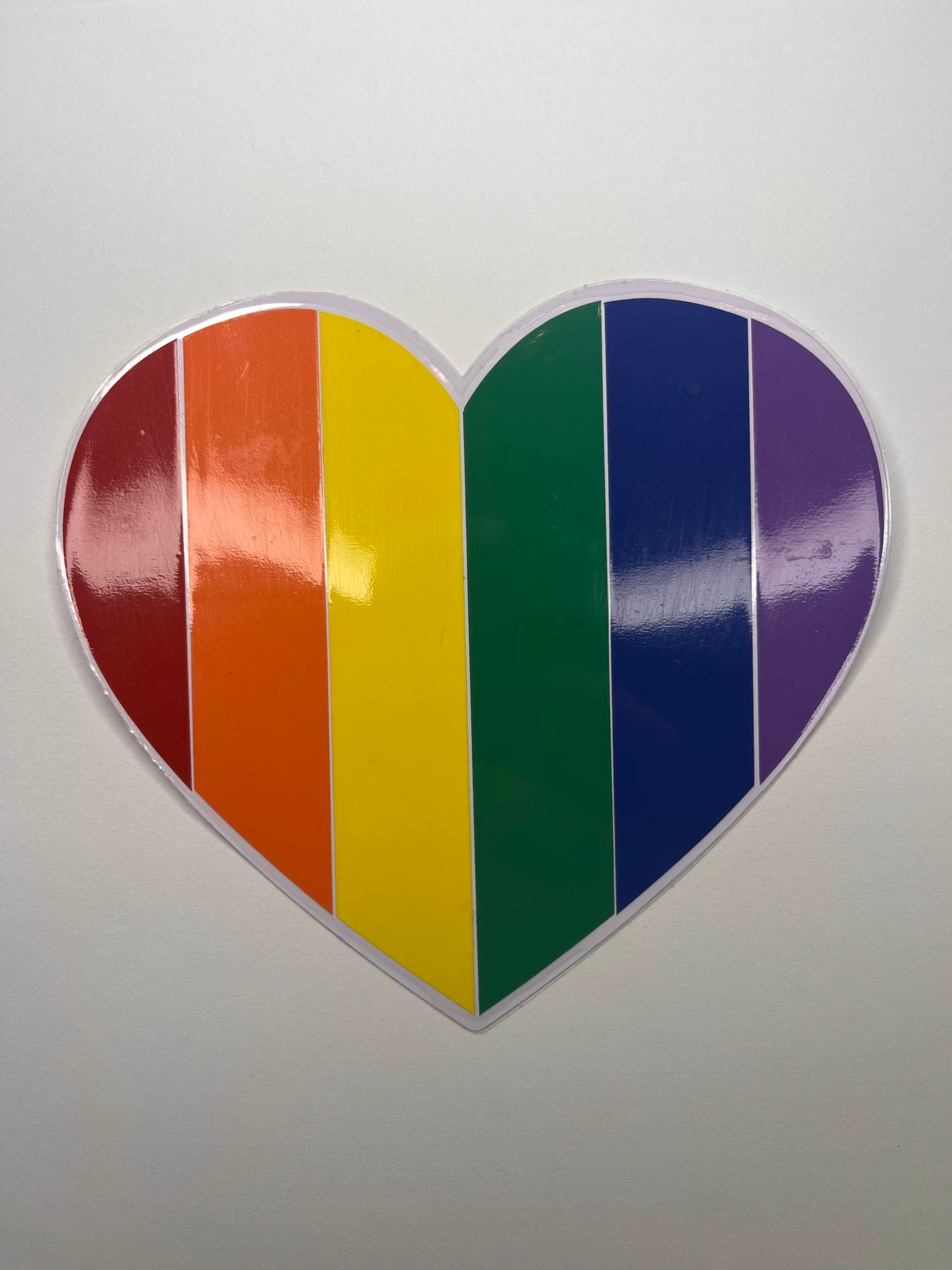 Vinyl Decal Rainbow Striped Heart
