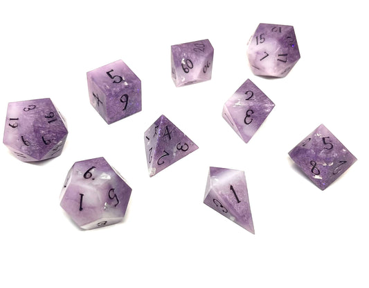 Sharp Edge Polyhedral Tabletop Game Dice Set Of 9 - Sugar Plum Fairy