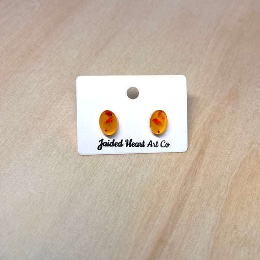 Oval Stud Earrings Hypoallergenic Stainless Steel