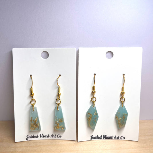 Embellished Turquoise Dangle Earrings