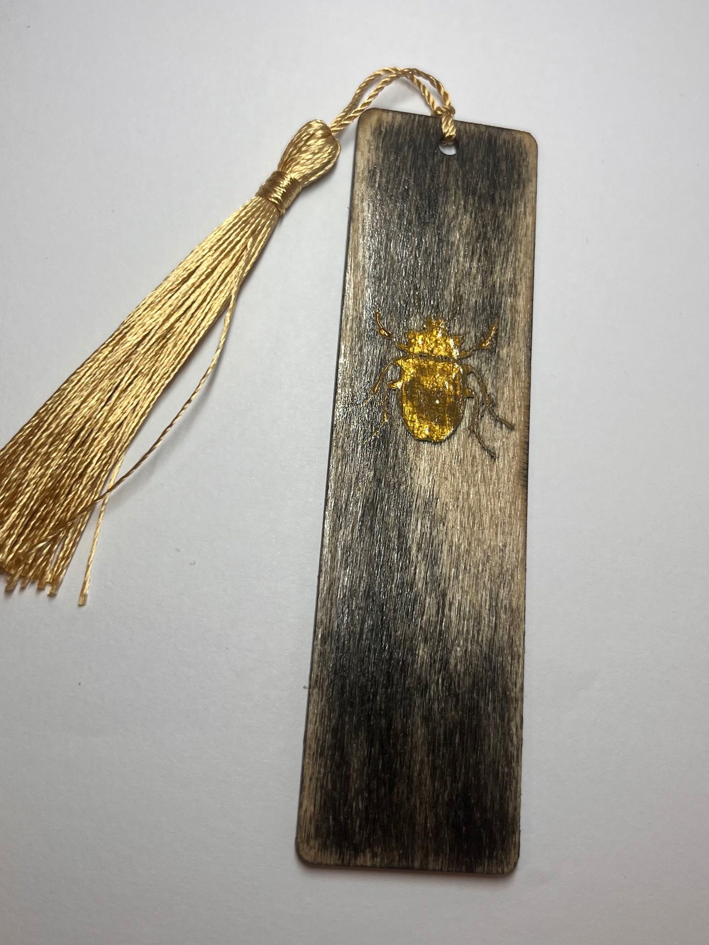 Beetle Engraved Wooden Bookmark
