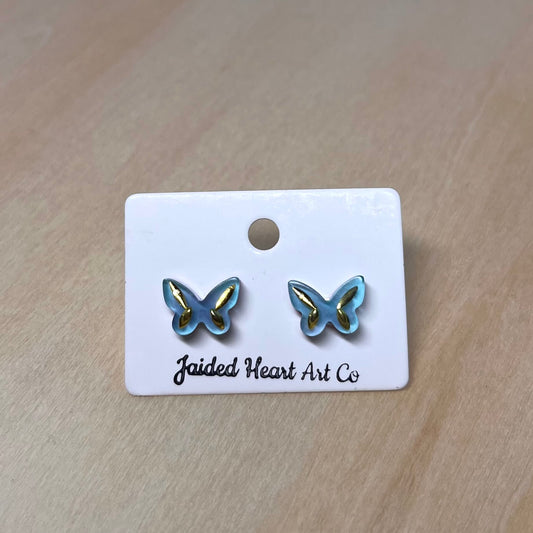 Butterfly Stud Earrings Hypoallergenic Stainless Steel