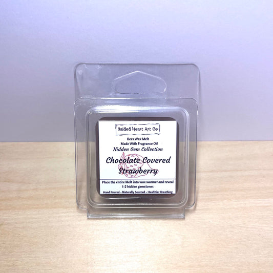 Chocolate Covered Strawberry Natural Bees Wax Melt Hidden Gemstones Collection
