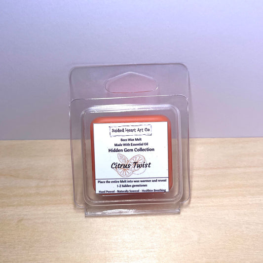 Citrus Twist Natural Bees Wax Melt Hidden Gemstones Collection