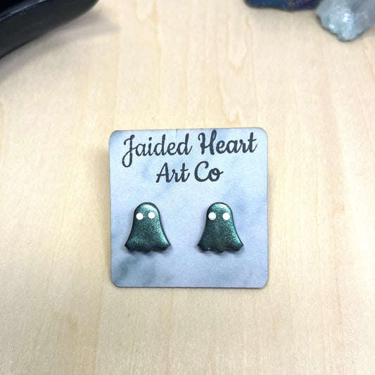 Ectoplasm Ghost Stud Earrings