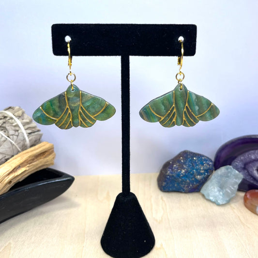 Earthly Moths #2 Dangle Earrings