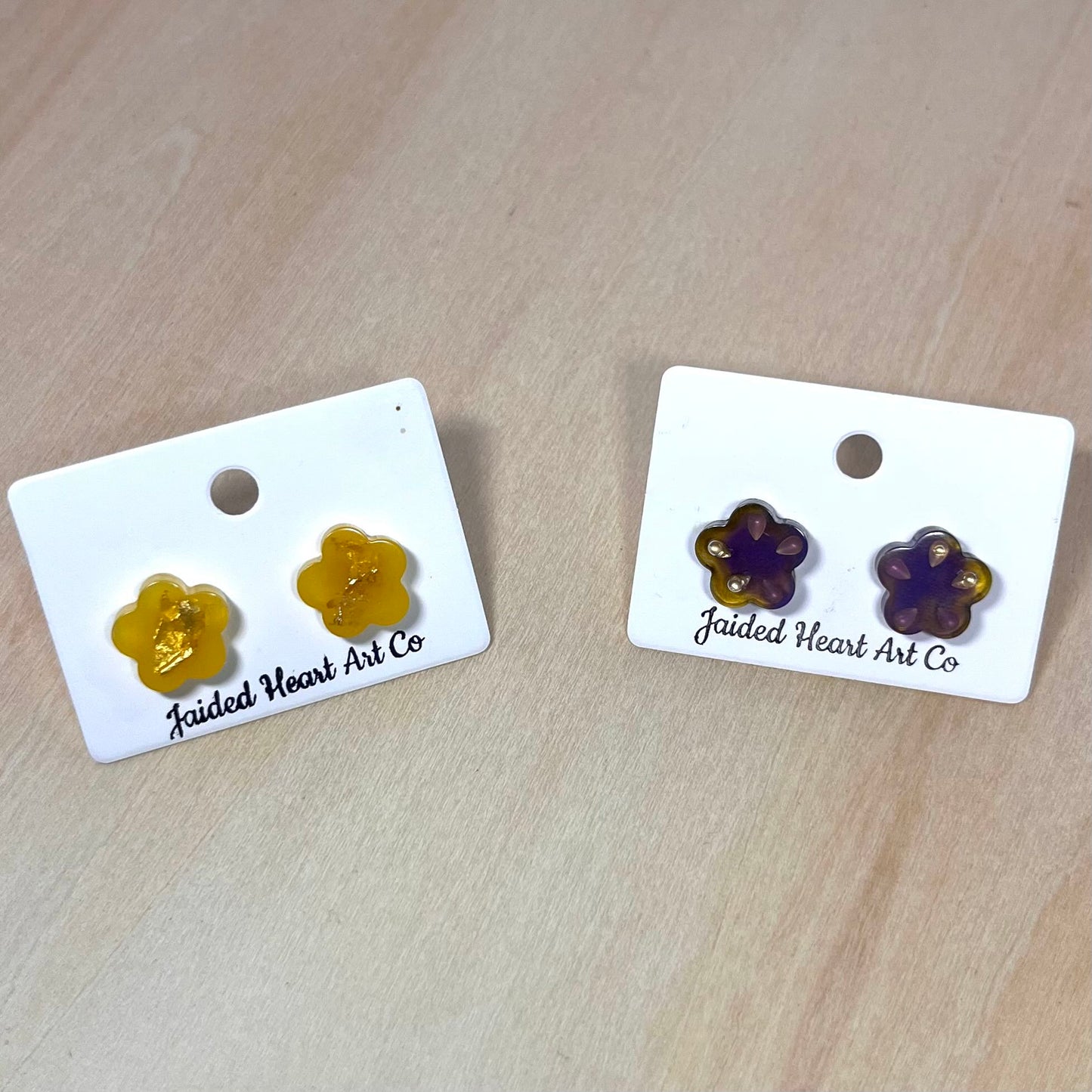 Flower Shaped Stud Earrings Hypoallergenic Stainless Steel