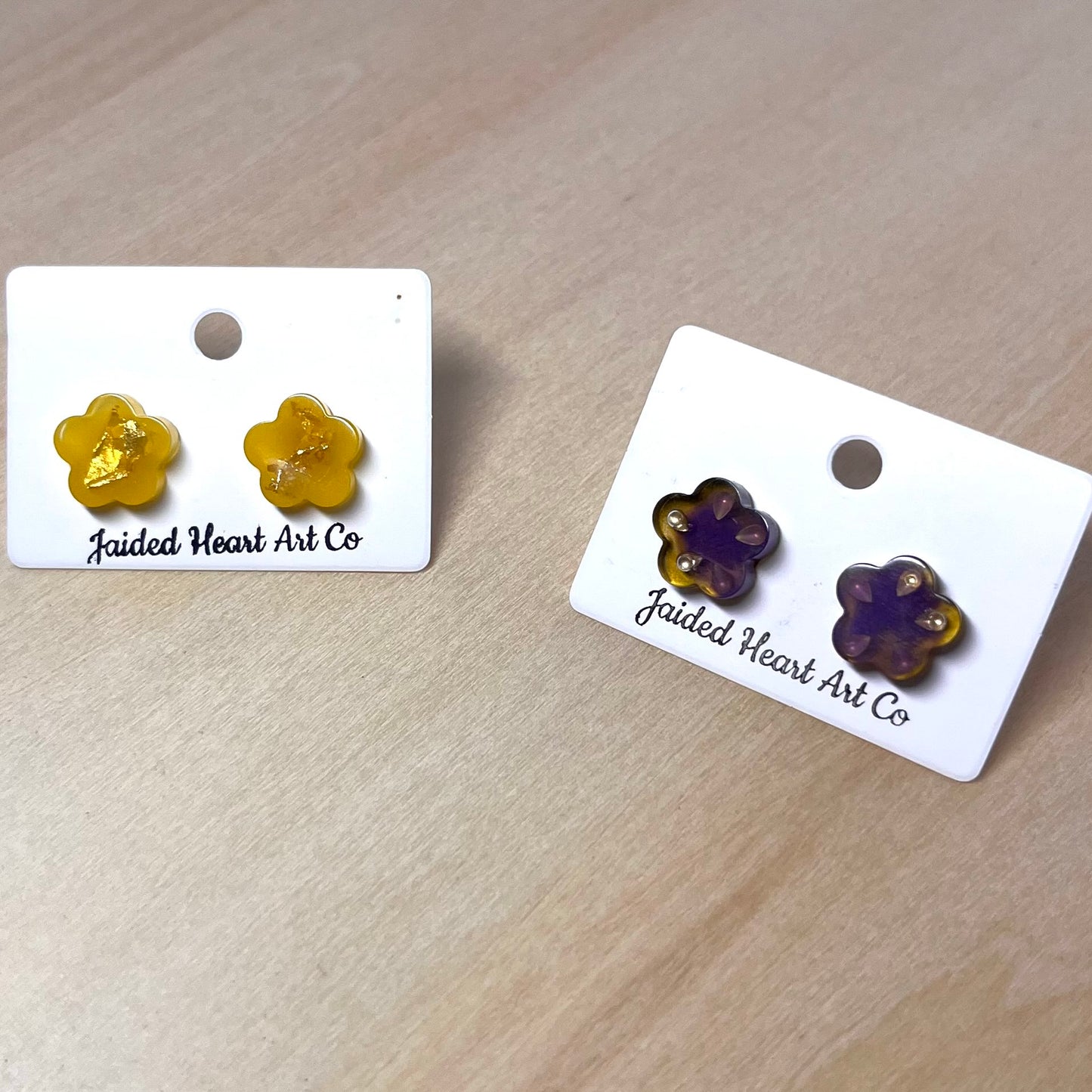 Flower Shaped Stud Earrings Hypoallergenic Stainless Steel
