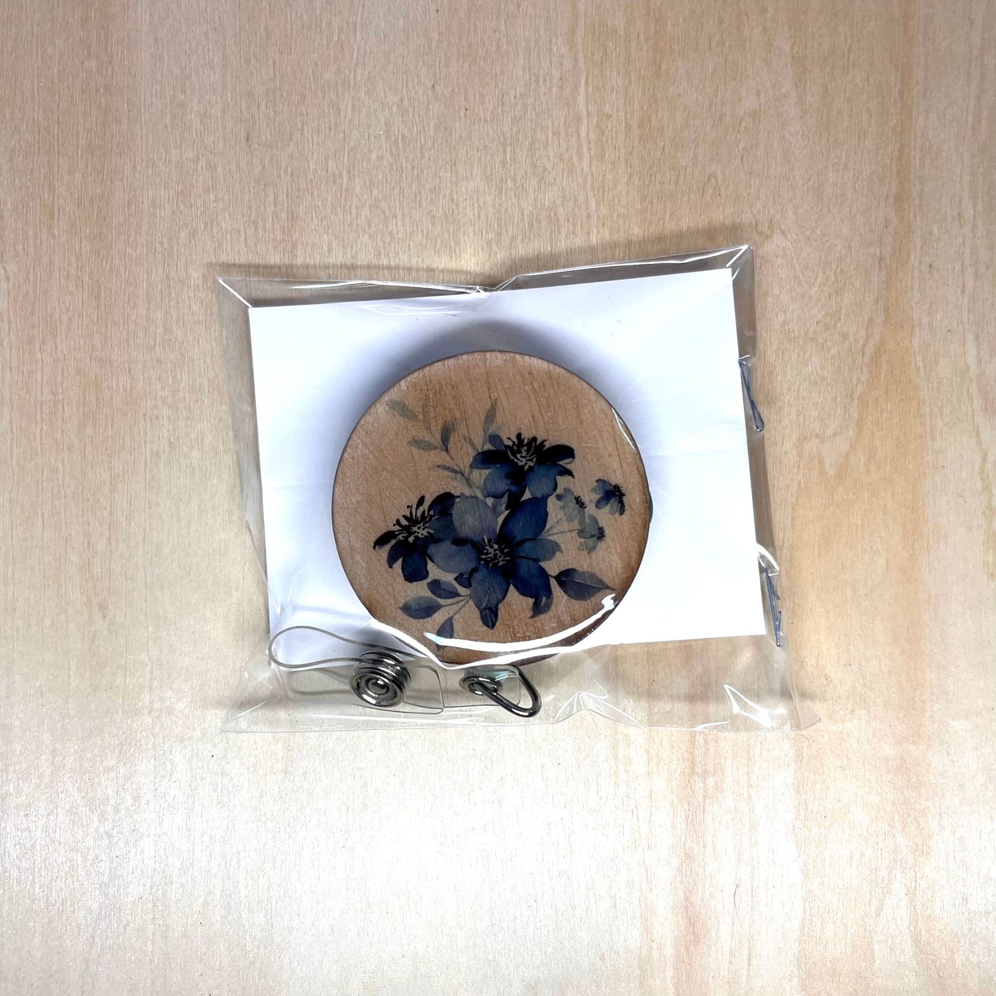 Blue Flowers Badge Reel