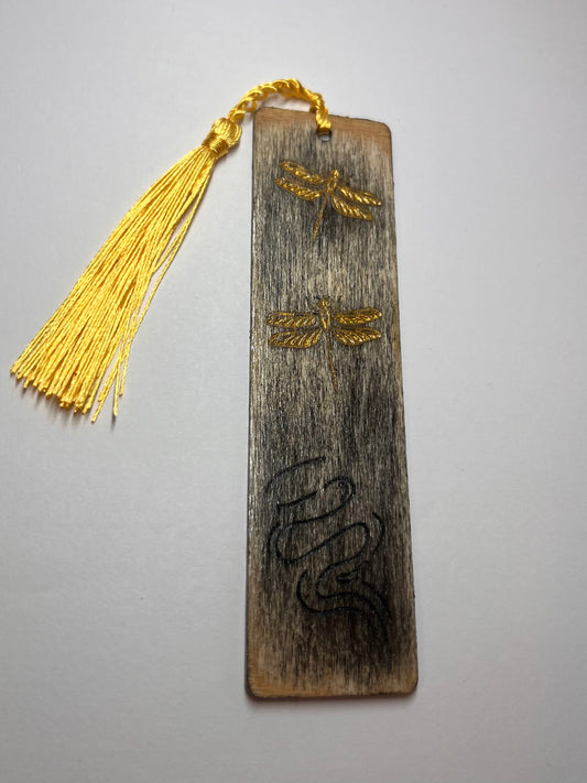 Dragonflies In The Wind Engraved Wooden Bookmark