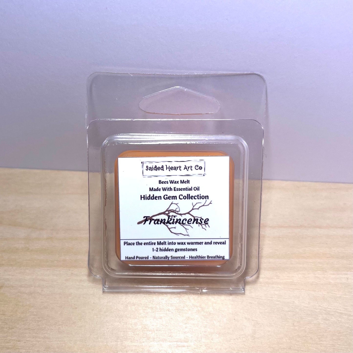 Frankincense Natural Bees Wax Melt Hidden Gemstones Collection