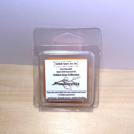Frankincense Natural Bees Wax Melt Hidden Gemstones Collection