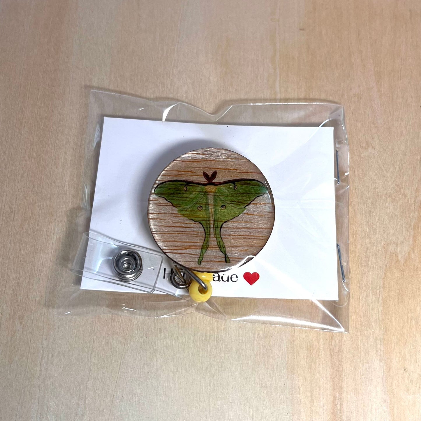 Luna Moth Badge Reel