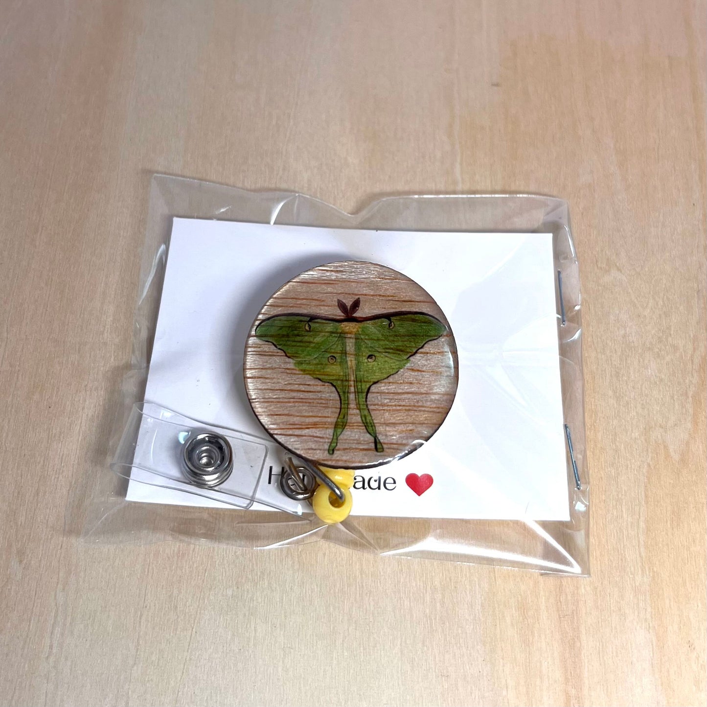 Luna Moth Badge Reel