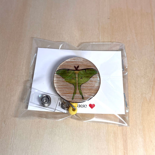 Luna Moth Badge Reel