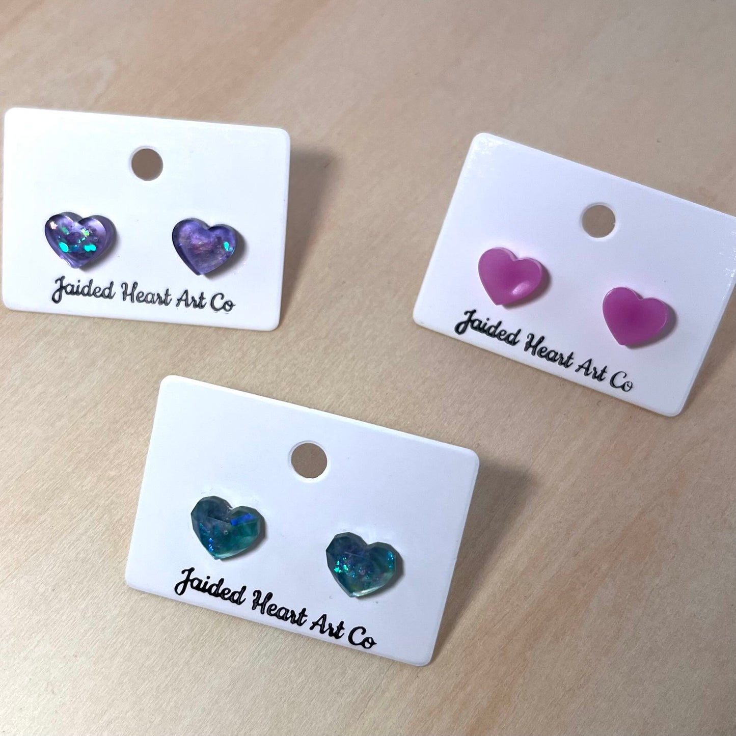 Heart Shaped Stud Earrings Hypoallergenic Stainless Steel