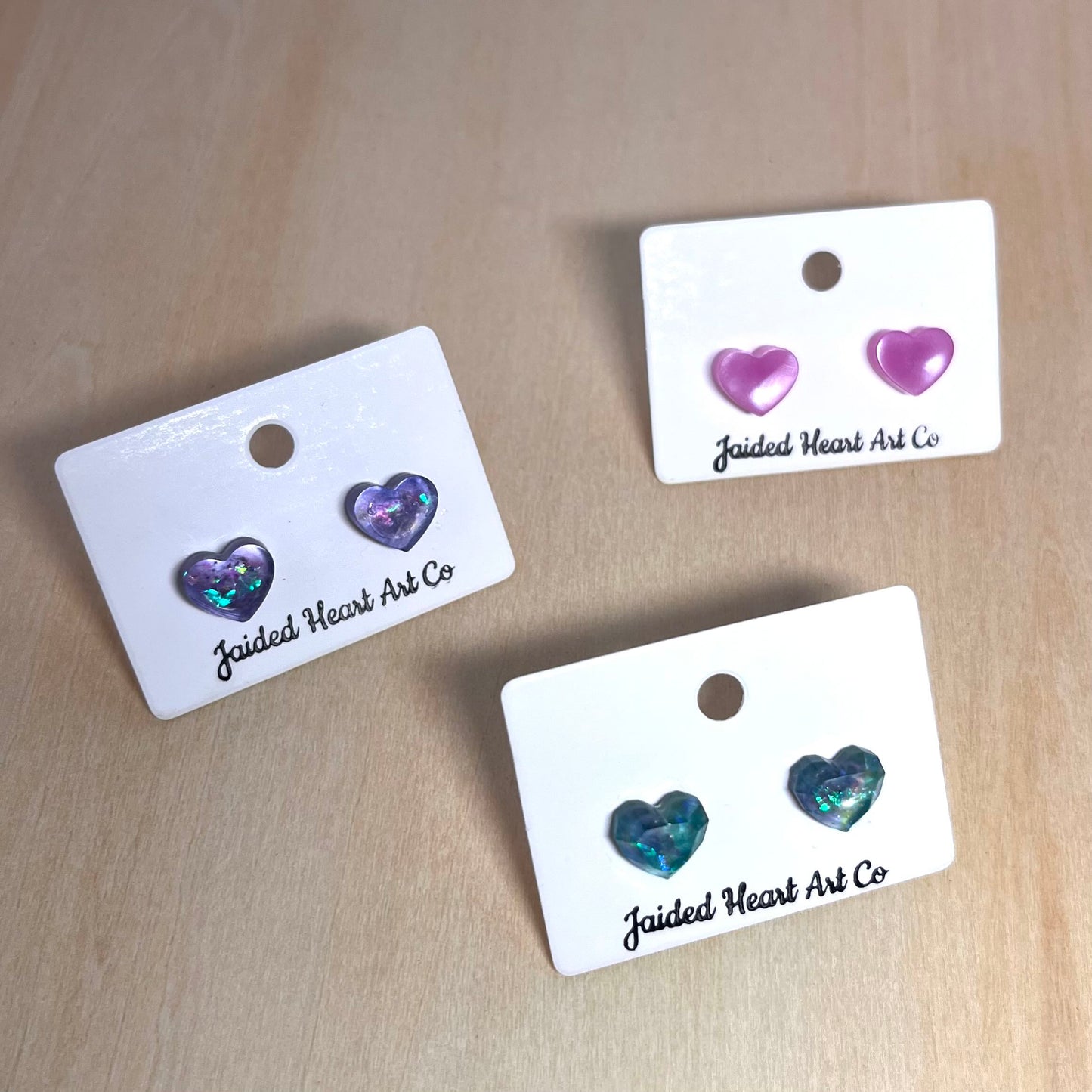 Heart Shaped Stud Earrings Hypoallergenic Stainless Steel