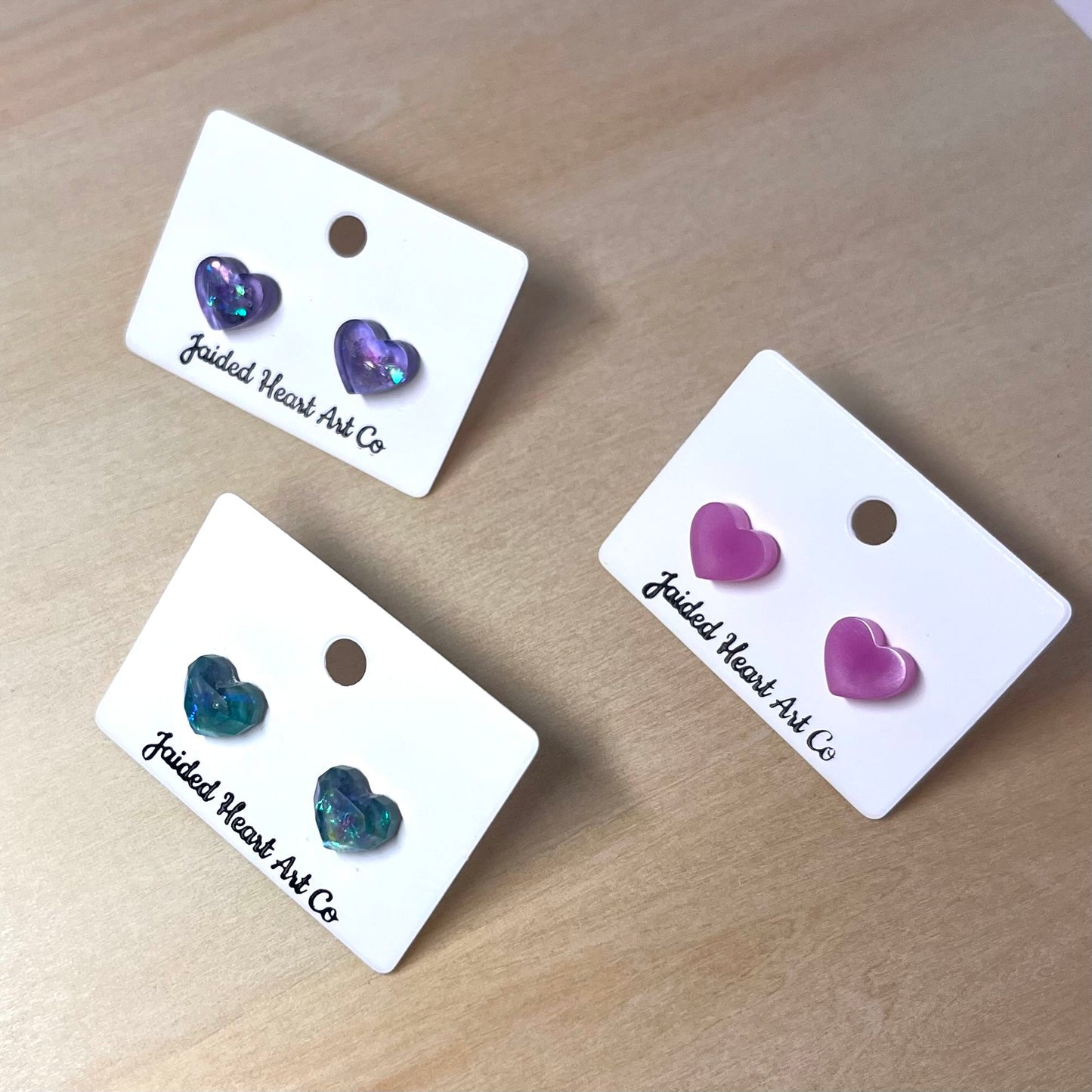 Heart Shaped Stud Earrings Hypoallergenic Stainless Steel