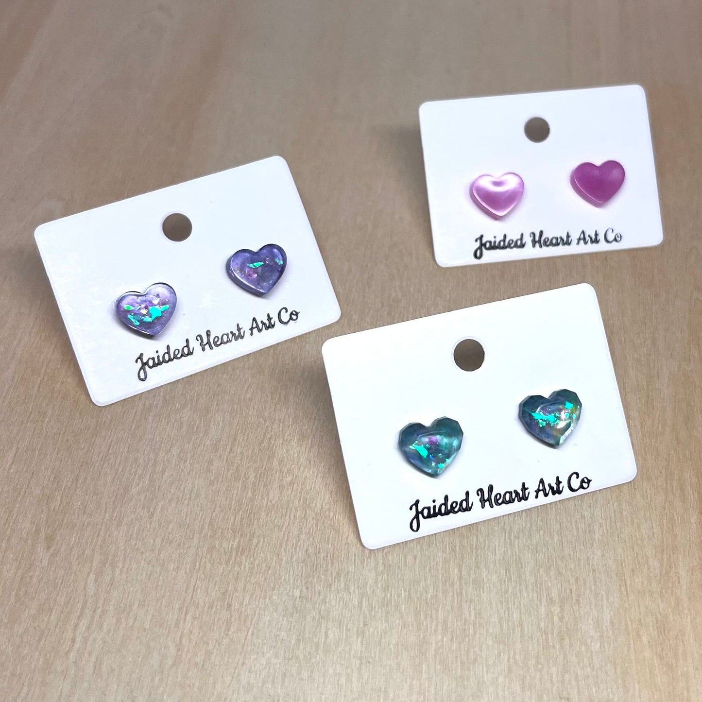 Heart Shaped Stud Earrings Hypoallergenic Stainless Steel