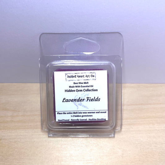 Lavender Fields Natural Bees Wax Melt Hidden Gemstones Collection