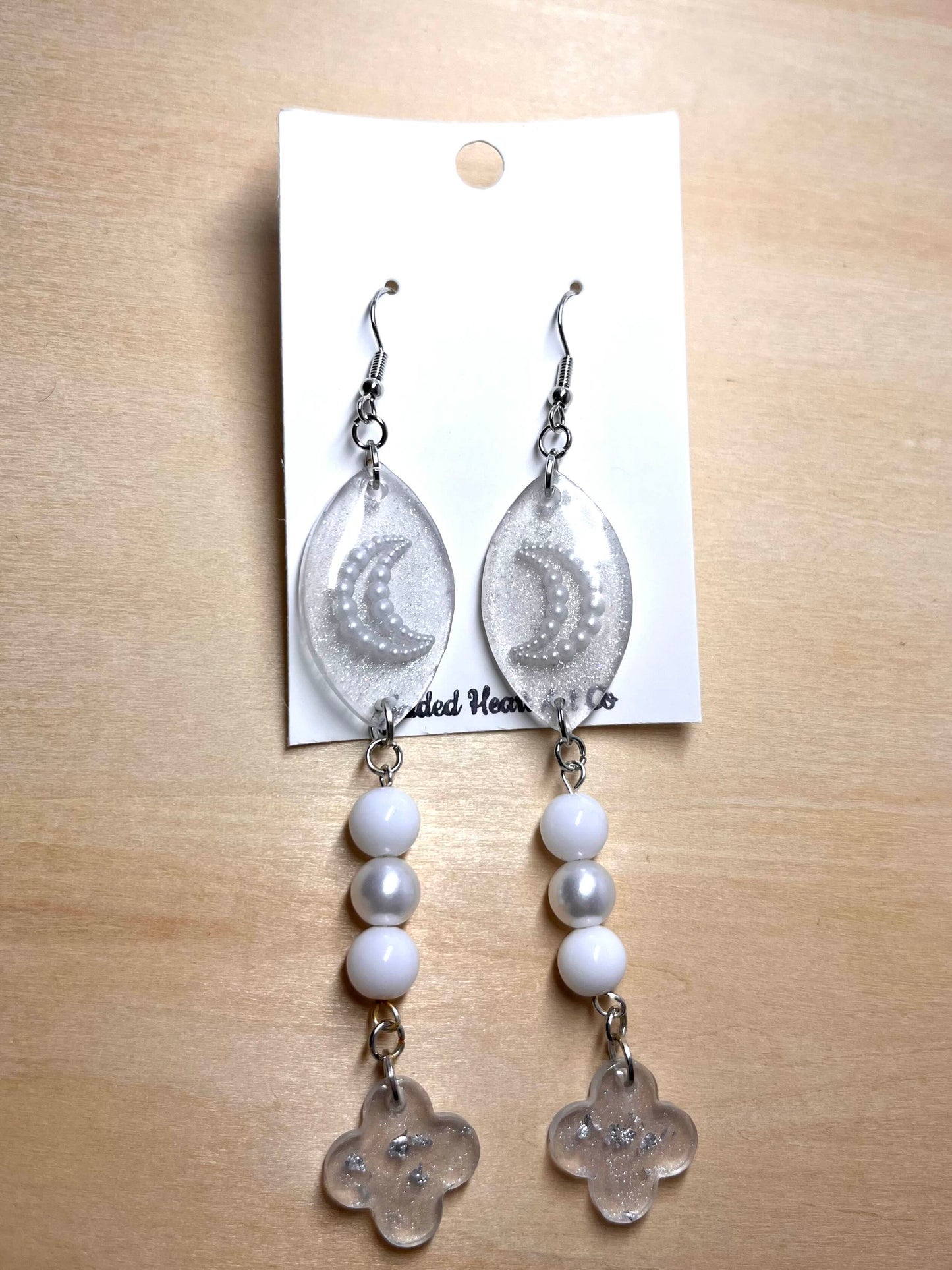 Shimmering Skies Extra Long Beaded Dangle Earrings