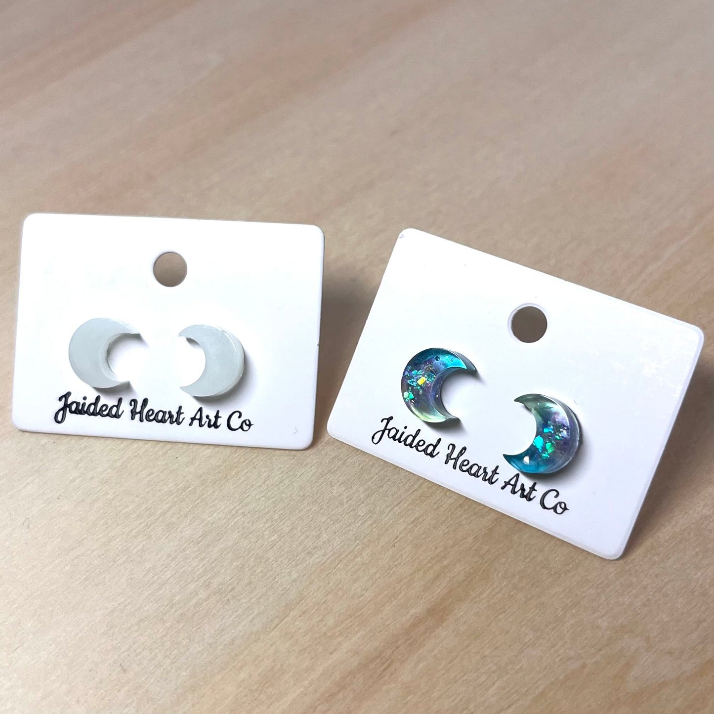 Crescent Moon Stud Earrings Hypoallergenic Stainless Steel