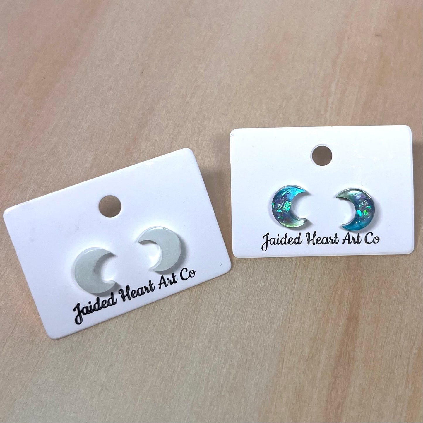 Crescent Moon Stud Earrings Hypoallergenic Stainless Steel