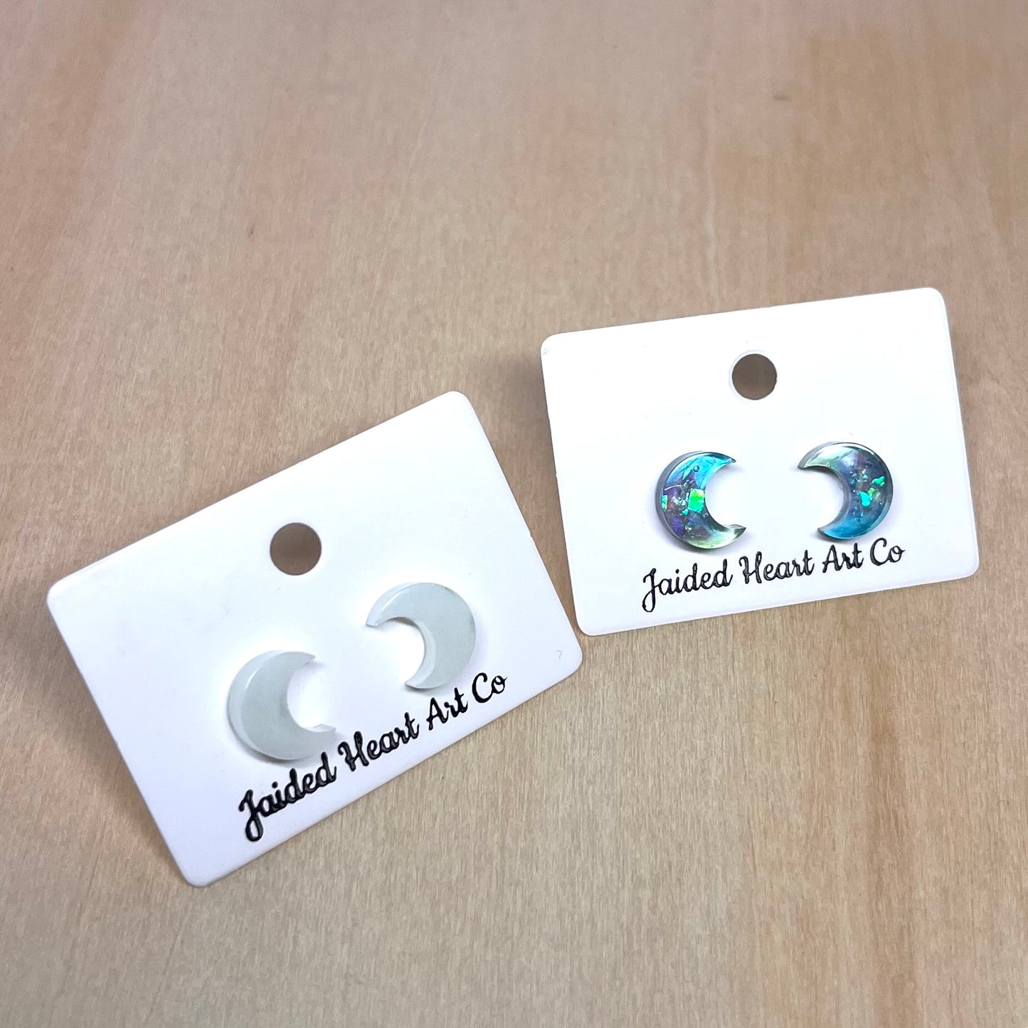 Crescent Moon Stud Earrings Hypoallergenic Stainless Steel