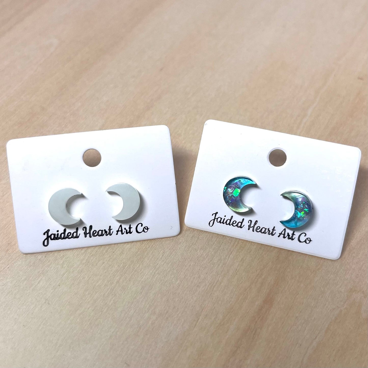Crescent Moon Stud Earrings Hypoallergenic Stainless Steel