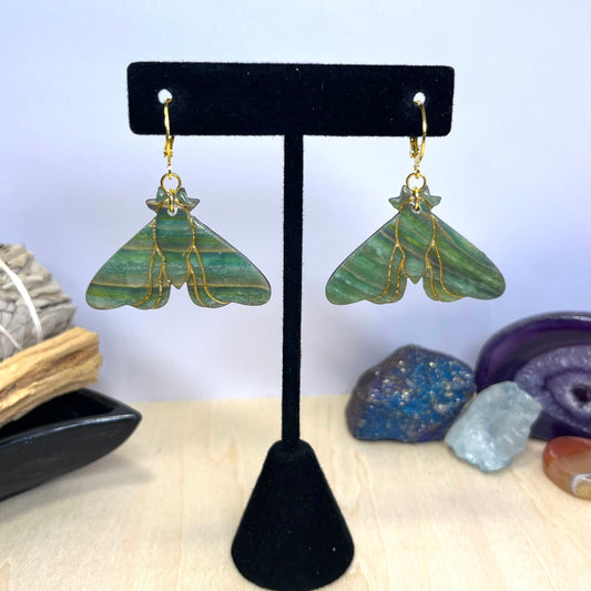 Earthly Moths #1 Dangle Earrings