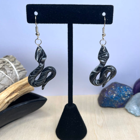 Marbled Snake Dangle Earrings